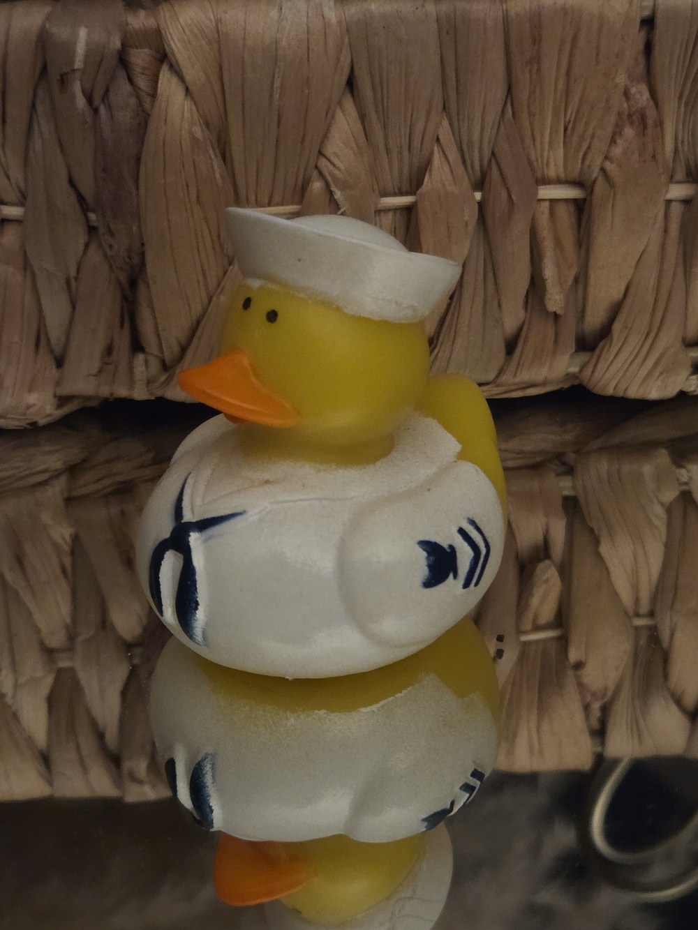 Sailor Rubber Duck White Navy Uniform Novelty Bath Toy 2.5" Yellow Duck